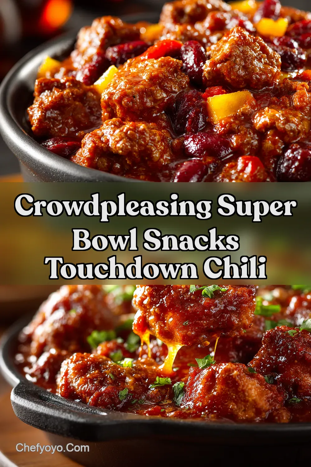 Touchdown Chili Super Bowl Food Slow Cooker Recipe -…