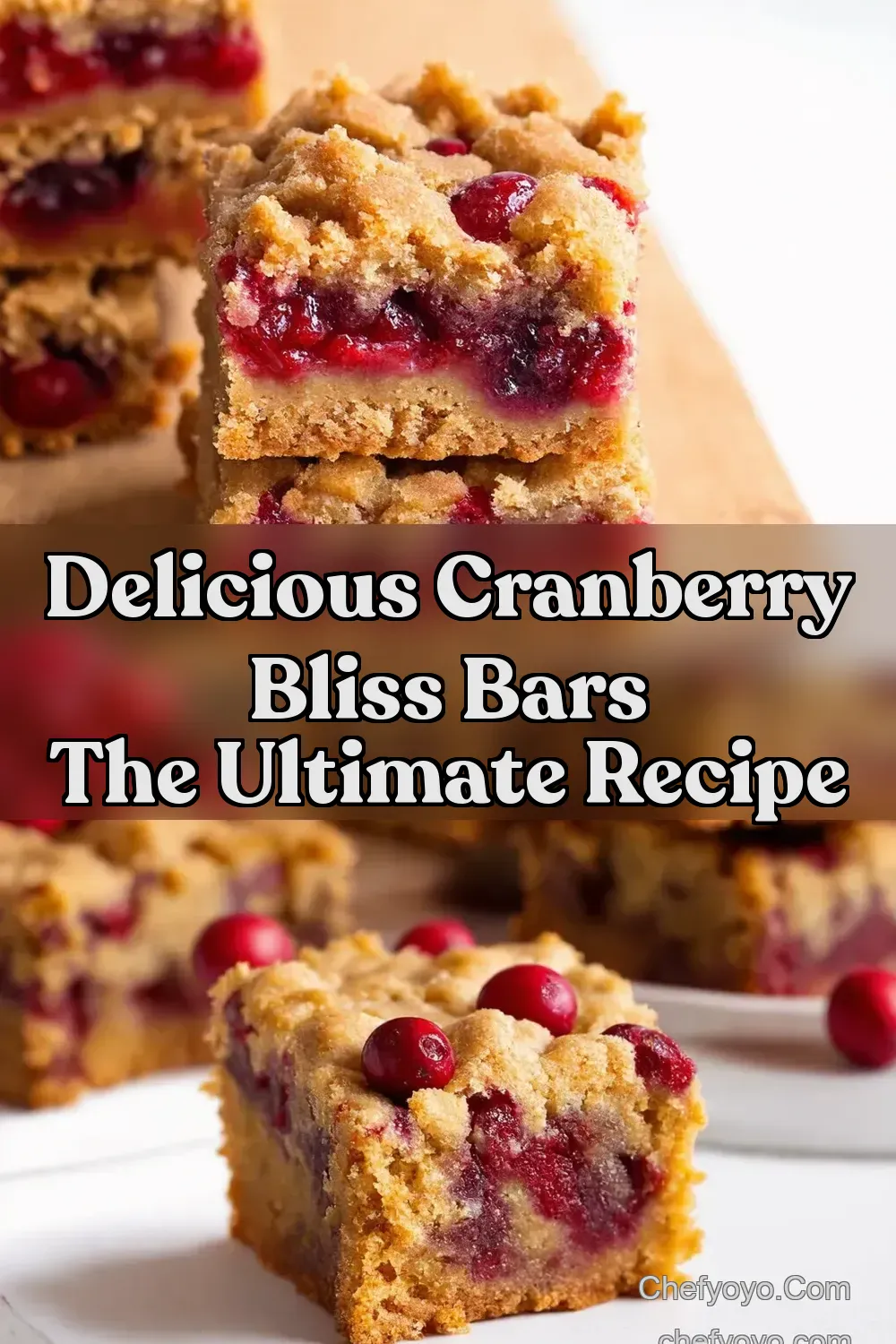 Cranberry Bliss Bars The Homemade Holiday Treat - ChefYoyo