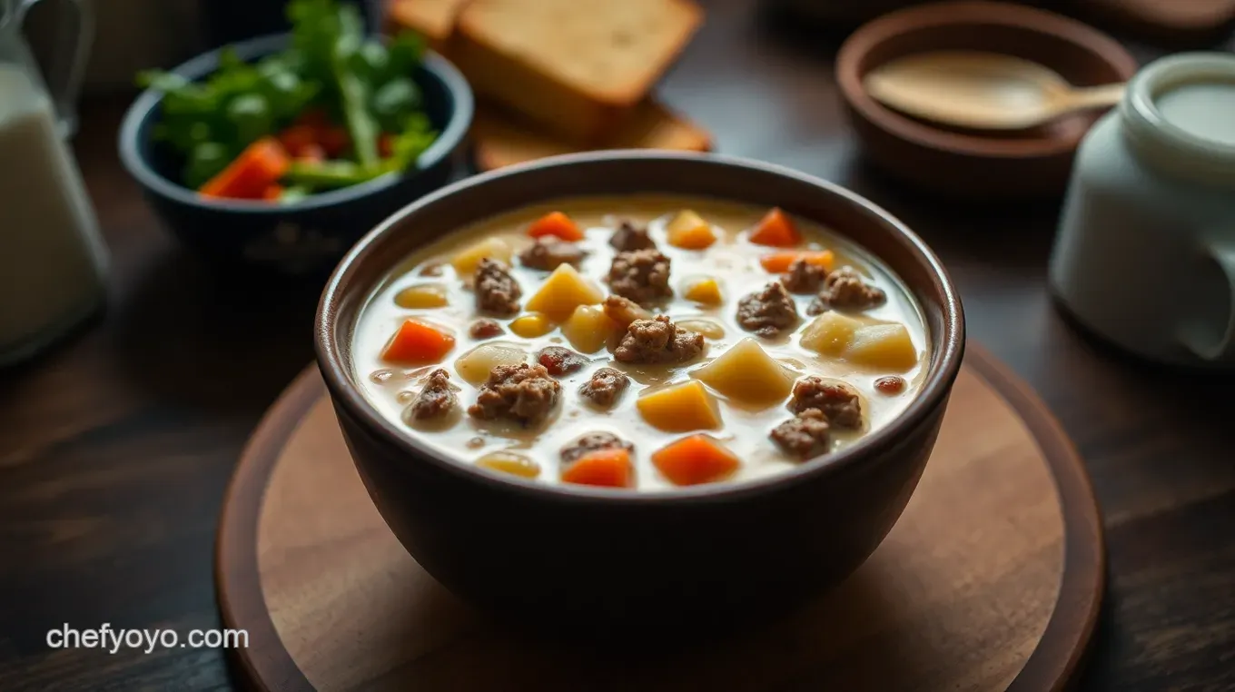 Delicious Cheeseburger Chowder Soup: My Family' s Cozy Favourite Cheeseburger Chowder Soup: A Cozy Classic with a Twist