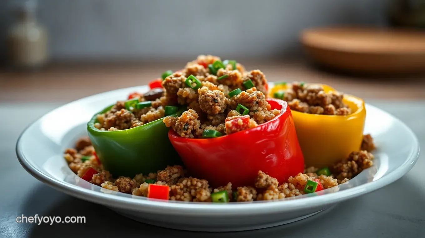 Healthy Meals to Cook with Ground Beef: Wholesome Quinoa Stuffed Peppers Wholesome Ground Beef & Quinoa Stuffed Bell Peppers