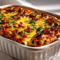Breakfast Casserole With Bacon Spinach and Cheese Perfection