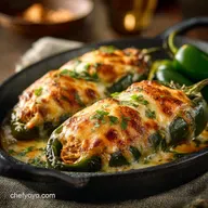 Turkey Enchilada Stuffed Poblanos Rellenos: Baked Easy