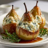 Elegant Blue Cheese Stuffed Pears Recipe | Baked with Walnuts & Honey