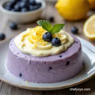 Easy Blueberry Cottage Cheese Mousse with Lemon Swirl