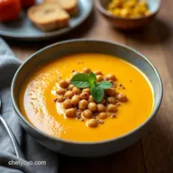 High Protein Butternut Squash Soup Autumn Chickpea Power