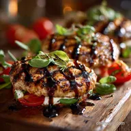 Caprese Chicken Burgers Juicy Grilled Patties with Balsamic Glaze
