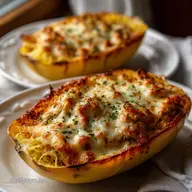 Cheesy Baked Spaghetti Squash Boats Italian Herb C: Low Carb Win