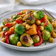 Chickpea Roasted Vegetable Bowl: Crispy