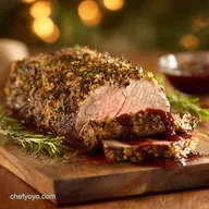 Christmas Main Courses: Herb-Crusted Sirloin Roast Port Jus