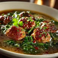 Classic Italian Wedding Soup Deeply Savory Broth Tender Meatballs