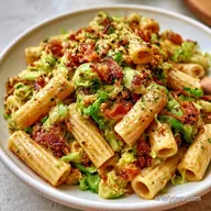 Creamy Brussels Sprouts Pasta with Bacon