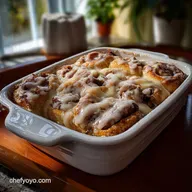 Cinnamon Roll Casserole with Heavy Cream Custard
