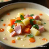 The Easiest Crockpot Ham and Potato Soup Recipe So Creamy