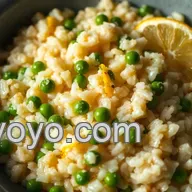 Creamy Fish Stock Risotto with Peas & Lemon Zest: A Family Favorite