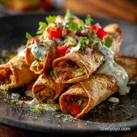 Creamy Green Chile Chicken Taquitos Crispy Baked or AirFried
