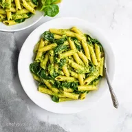 Pesto Pasta with Spinach and Avocado My Green Dream