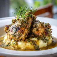 Creamy Herb Chicken with Glazed Mashed in 35 Minutes