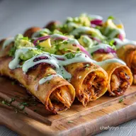 Ultimate Crispy Chicken Tinga Taquitos Recipe Zesty Avocado Crema