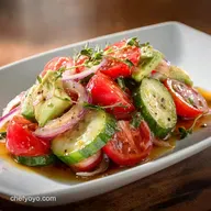Cucumber tomato salad with avocado: Easy Keto Veggie Side.