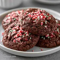 Fudgy Double Chocolate Peppermint Cookies