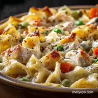 Light and Flavorful Chicken Pot Pie Pasta Easy Casserole Bake