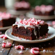 Rich Fudgy Christmas Brownies with Peppermint Glaze