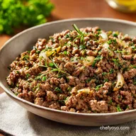 Ground Beef Recipe with Garlic and Herbs for 4 Servings