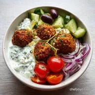 Greek Meatball Bowl Recipe: Pan-Seared