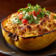 Green Chile Chicken Enchilada Stuffed Spaghetti Squash LowCarb Comfort