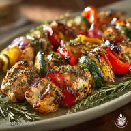 Grilled Garlic and Herb Chicken and Veggies Easy BBQ Skewers