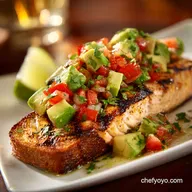 Grilled Salmon with Avocado Bruschetta: Healthy, Quick Summer Supper