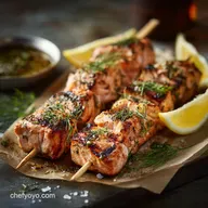 Grilled Salmon Kebabs: Zesty Lemon-Dill Skewers Ready in 30 Mins Active Prep