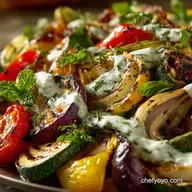Grilled Vegetable Platter with Yogurt Mint Sauce: Easy BBQ Centrepiece
