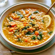 Lemony Lentil and Chard Soup in 45 Min