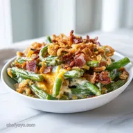 Loaded Green Bean Casserole with Bacon: Creamy Baked Side Dish
