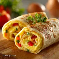 Omelet Tortilla Breakfast Wrap: Quick Healthy Morning Roll-Up
