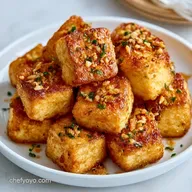 Crispy Pan Fried Garlic Tofu