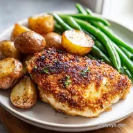 Crispy Garlic Parmesan Crusted Chicken Sheet Pan Dinner