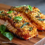 ParmesanBasil Air Fryer Salmon Crispy Crust 15Minute Dinner