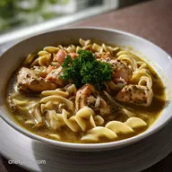 Chicken and Noodles Recipe: Velvety Sauce in 45 Mins