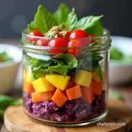 Rainbow Salad in a Jar Healthy My Easy Meal Prep Secret