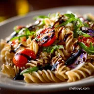 Cold Summer Pasta Riviera Picnic Salad with Sweet Balsamic Dressing