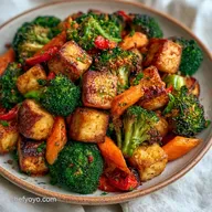Crispy Roasted Veggie Tofu Bowl