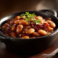 Savory Canned Bean Baked Beans Quick Smoky Pub Grub Recipe