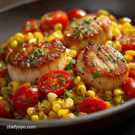 Scallops with Corn and Tomatoes Perfect Seared Seafood Dinner Recipe