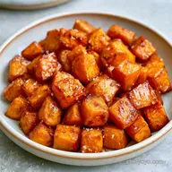Crispy Seasoned Roasted Sweet Potato Cubes