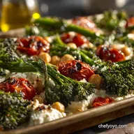 Sheet Pan Feta with Broccolini Tomato and Chickpea: Creamy, Quick Dinner