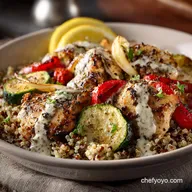 Sheet Pan Mediterranean Quinoa Bowls Lemon Oregano Chicken Veg