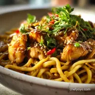 Sticky Garlic Chicken Noodles in 20 Minutes