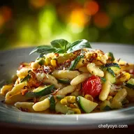 Summer Cavatelli Pasta with Corn Zucchini and Toma: Quick Fresh 35-Minute Dinner